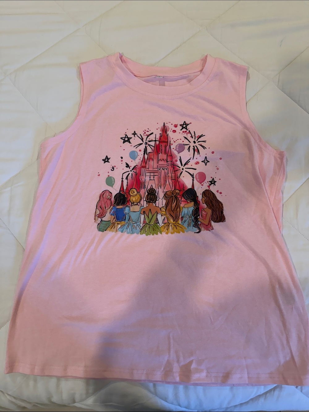 Pink Princess Castle Graphic Tank Top